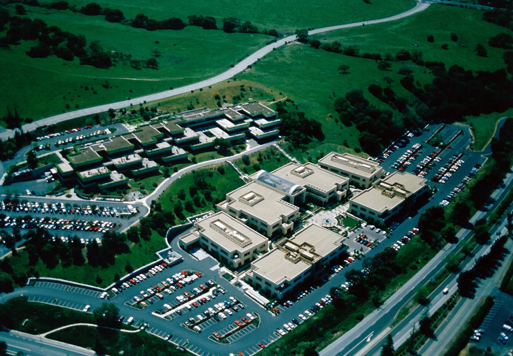 Aerial view of Xerox Corporate Campus, Palo Alto, California.